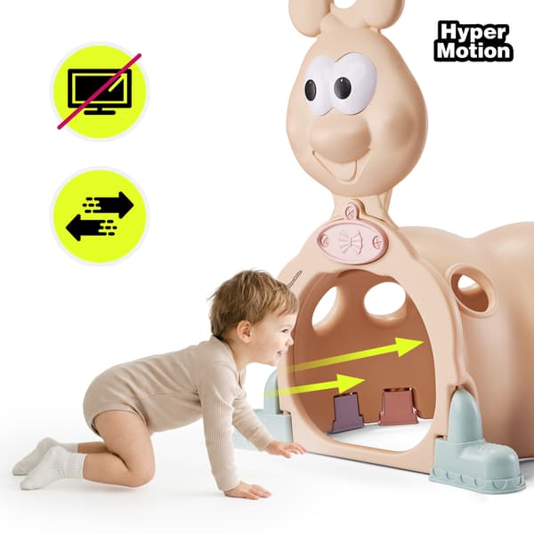 HyperMotion Lektunnel Glad Larv för barn, beige, 215 cm