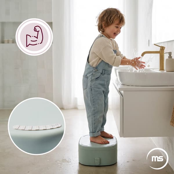 Moby-System 3-i-1 potta med toalettsits och pall – salviagrön