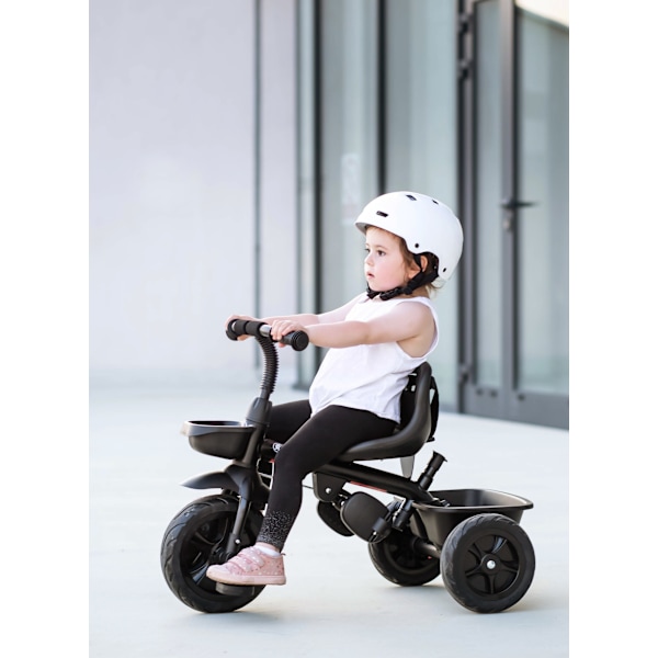 HyperMotion TOBI VECTOR trehjulet cykel - evigt oppustelige hjul + skubbebøjle. Farve: sort. Black