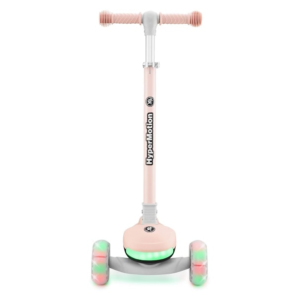 HyperMotion LUMI 3-i-1 sparkcykel för barn med LED-belysning, justerbart säte Pink