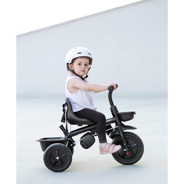 HyperMotion TOBI VECTOR trehjulet cykel - evigt oppustelige hjul + skubbebøjle. Farve: sort. Black