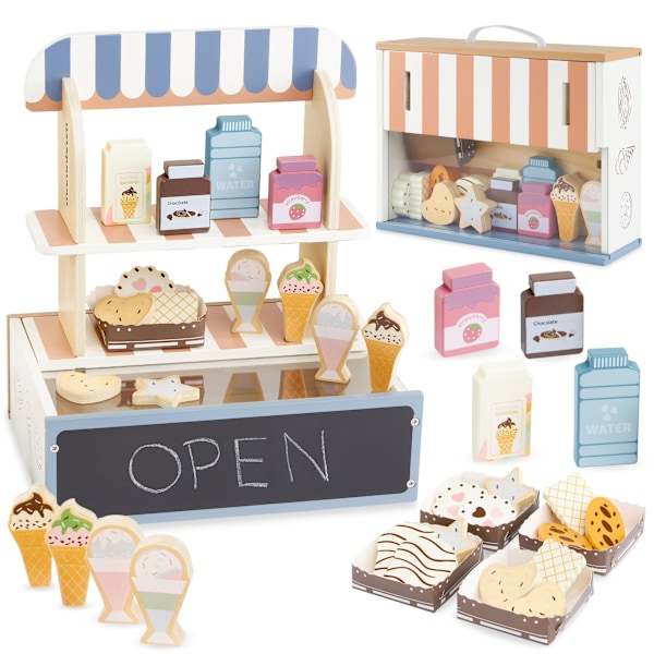 Foldbar Træbutik - Café med Tilbehør