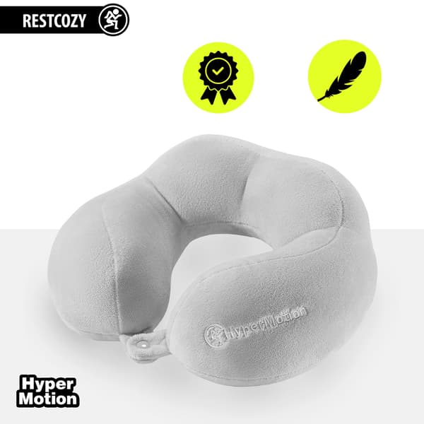 HyperMotion RESTCOZY nackkudde för resor och flyg – grå