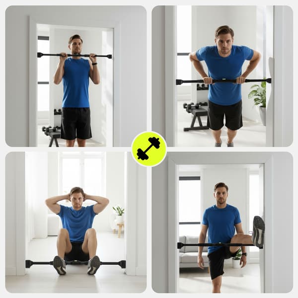 Justerbar pull-up stang 74–100 cm HyperMotion sort 200 kg