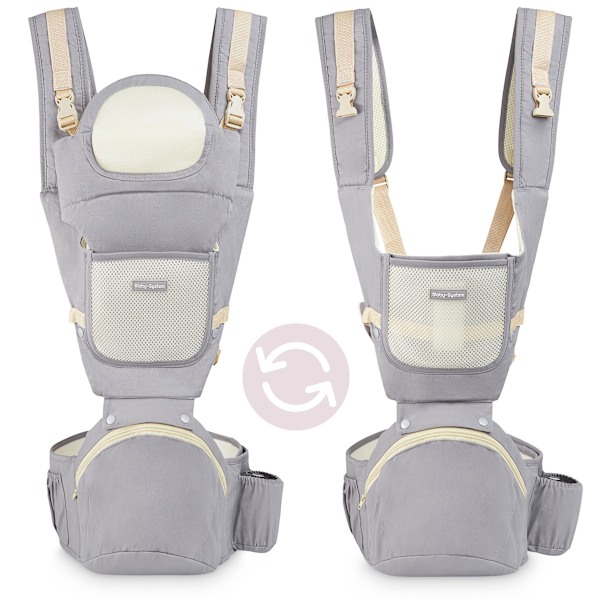 Ergonomisk babyskydd - AMY 10in1 - 0-36 månader, grå