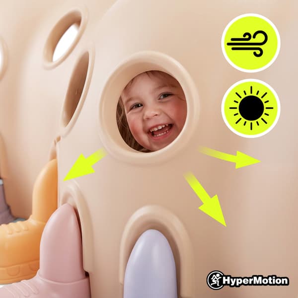 HyperMotion Lektunnel Glad Larv för barn, beige, 215 cm