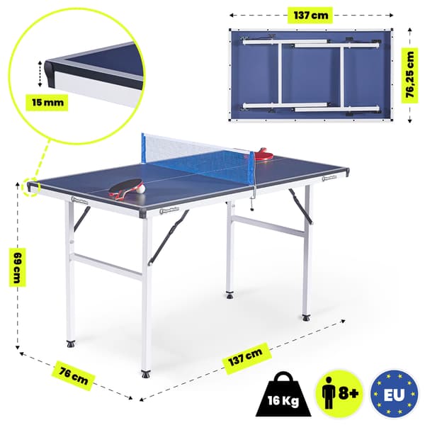 Mini pingispöytä lapsille HyperMotion 137 cm setti