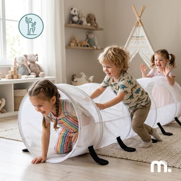 Mamabrum lasten leikkitunneli Toukka – pop-up harmaa