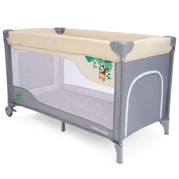 Resesäng 0 - 36 m med skötbord + Moby-System HUXLEY lekhage