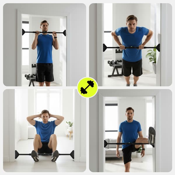 Justerbar pull-up stang 70–100 cm HyperMotion sort 200 kg