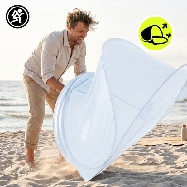 HyperMotion pop-up-rantateltta 200 × 130 × 90 cm, vaaleansininen