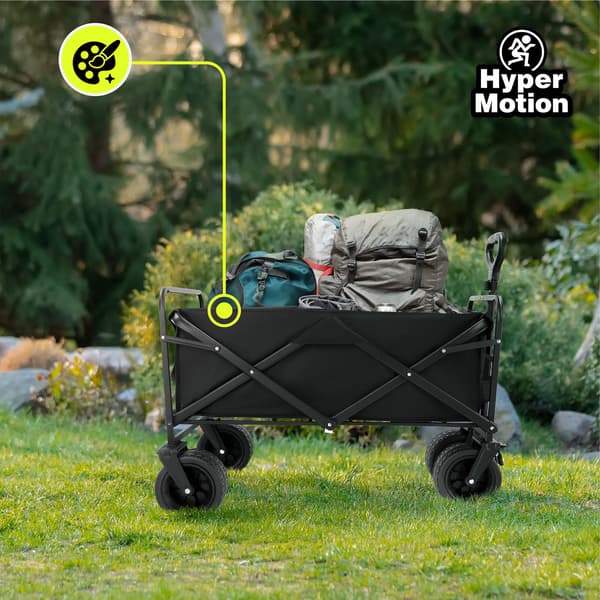HyperMotion foldbar strandklapvogn - sort, 120 kg