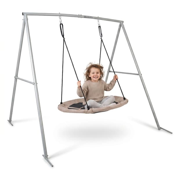 Fuglerede gynge med stativ 100 cm HyperMotion grå beige