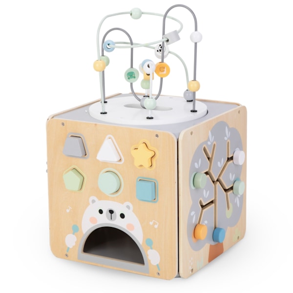 Suuri Montessori-puuaktiivisuuskuutio - Leikkisilmukka