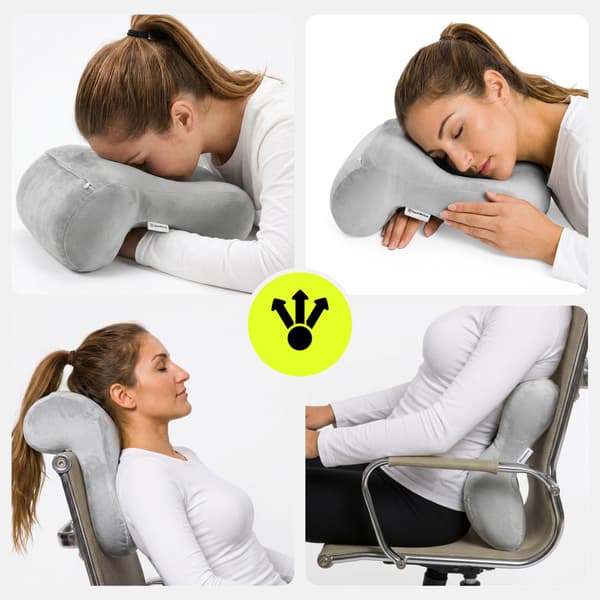 HyperMotion RESTCOMF skrivbordskudde med ansiktsöppning – grå