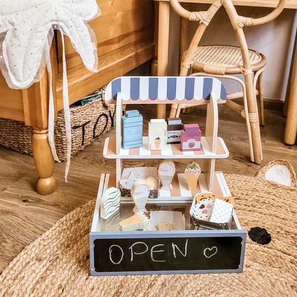 Foldbar Træbutik - Café med Tilbehør