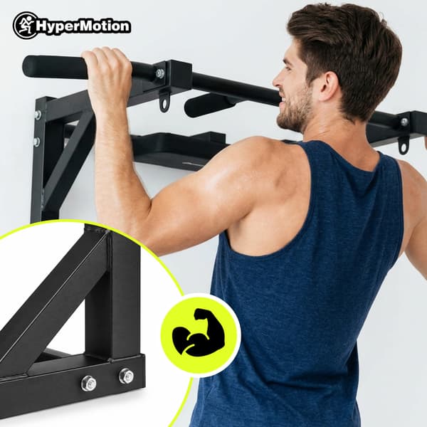 HyperMotion väggmonterad pull up-stång 97 cm, 200 kg, svart
