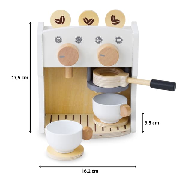 Puuinen kahvi- ja tee-espressokone tarvikkeilla (Mamabrum)