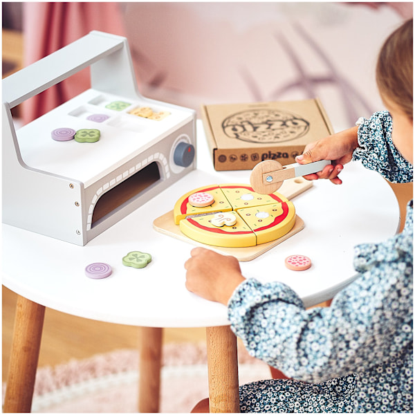 Puisteleikkisetti Puinen Pizza leivontaan