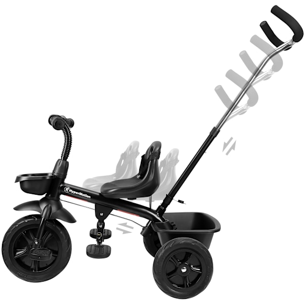 HyperMotion TOBI VECTOR trehjulet cykel - evigt oppustelige hjul + skubbebøjle. Farve: sort. Black