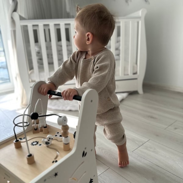6-in-1 Puinen kävelyteline ja oppimispöytä