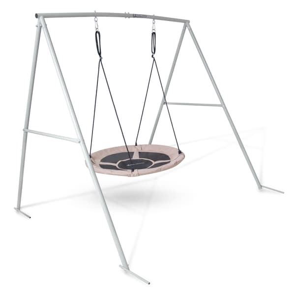 Fuglerede gynge med stativ 100 cm HyperMotion grå beige
