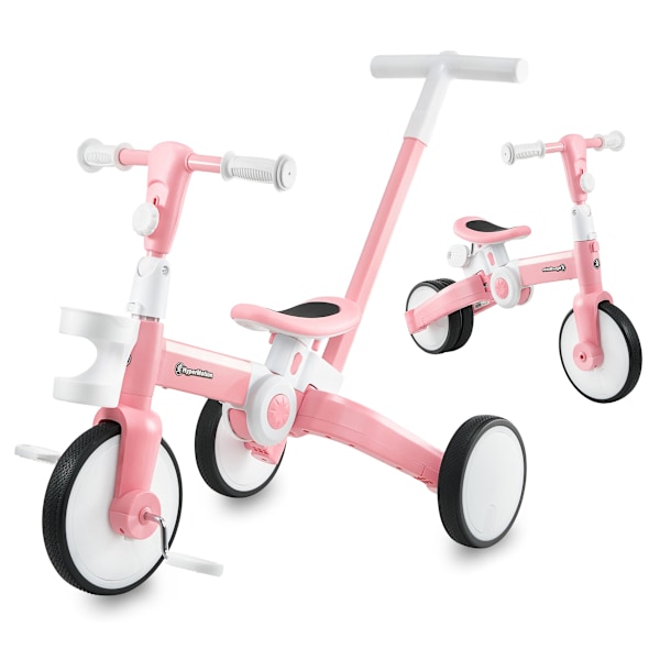 Tobi ROCKET - Lasten kolmipyörä, tasapainopyörä, ajettava pyörä - työntäjä - 5 in 1 HyperMotionilta Pink