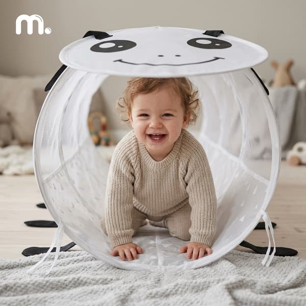 Mamabrum lasten leikkitunneli Toukka – pop-up harmaa