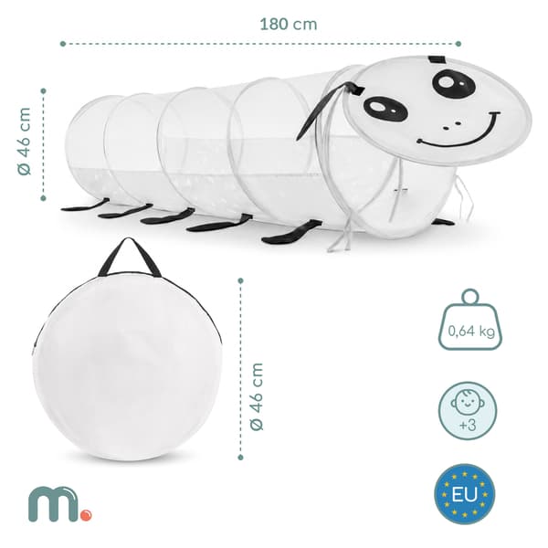 Mamabrum lasten leikkitunneli Toukka – pop-up harmaa