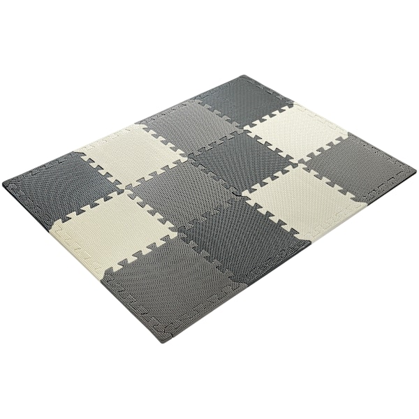 Vaahtopalapeli 12 kpl - koulutusvaahtomuovimatto 120 x 90 x 1,2 cm reunalla - harmaa