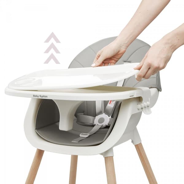 AMELIA 3-in-1 Moby-System -syöttötuoli, harmaa