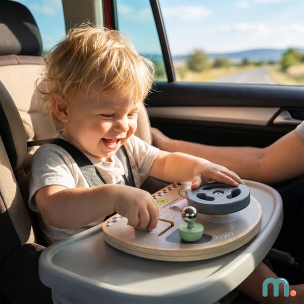 Mini aktivitetsbräda i trä Montessori ratt bräda sensorisk lek