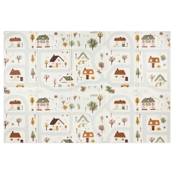 Kaksipuolinen taitettava vaahtomuovimatto 180 x 120 x 1 cm - Charming Town/Sand Beige Charming Town