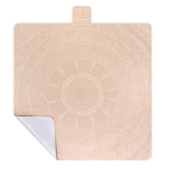 HyperMotion XXL picknickfilt 200×200 cm – beige boho-mandala