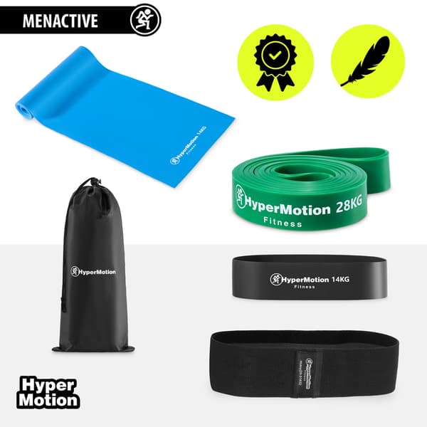 HyperMotion MENACTIVE træningselastikker 4 stk. op til 28 kg