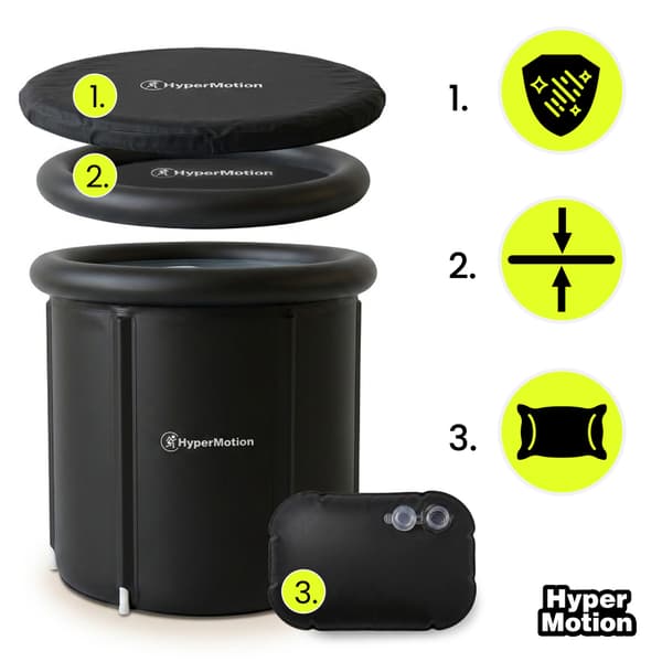 Sammenklappeligt Isbad 330L Cold Plunge Kar Sort HyperMotion