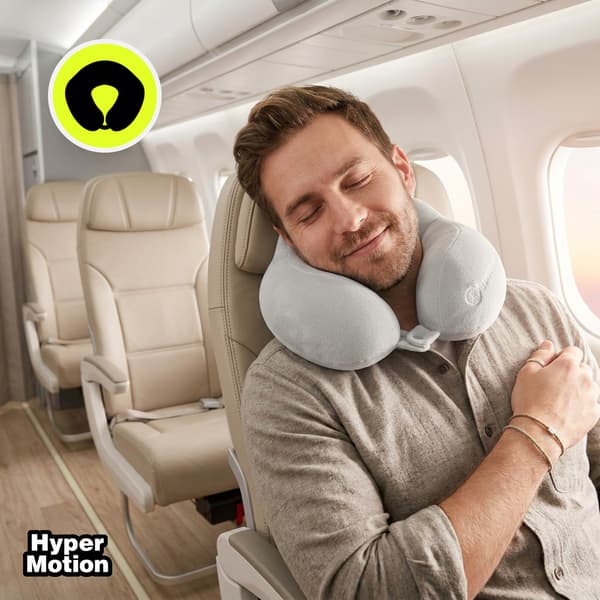 HyperMotion RESTCOZY nackkudde för resor och flyg – grå