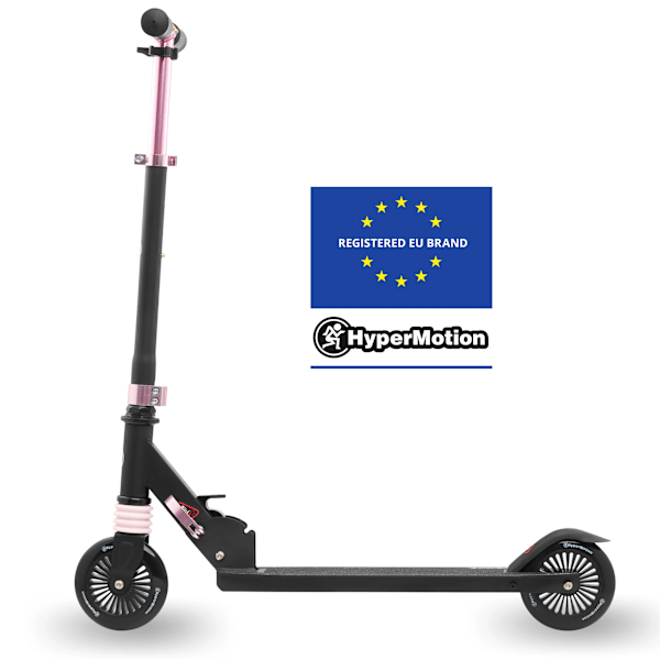 Tohjulet scooter med støddæmper WALLY 4-9 år fra HyperMotion sort-rosa