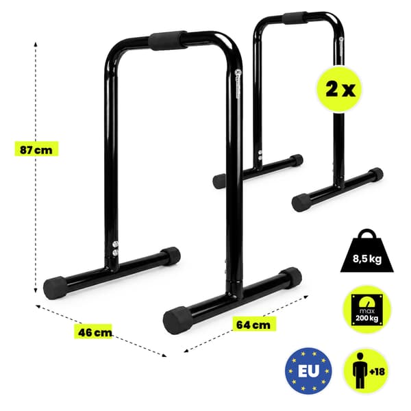 HyperMotion dippitelineet 2 kpl, 200 kg, musta