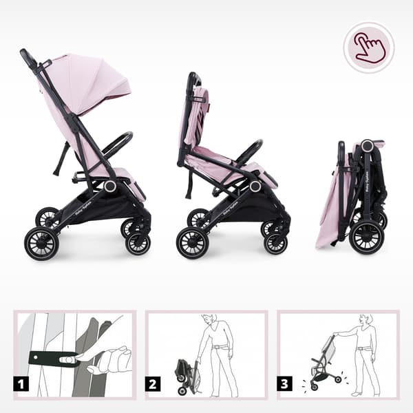 Moby-System LENA PINK PRO klapvogn med kuffertfunktion