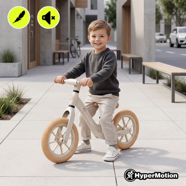 Springcykel HyperMotion Bloom 12 tum sandgrå lätt balans