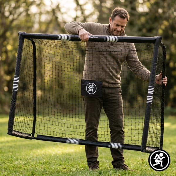 Fodboldmål 180x120 cm HyperMotion sort stålmål med net