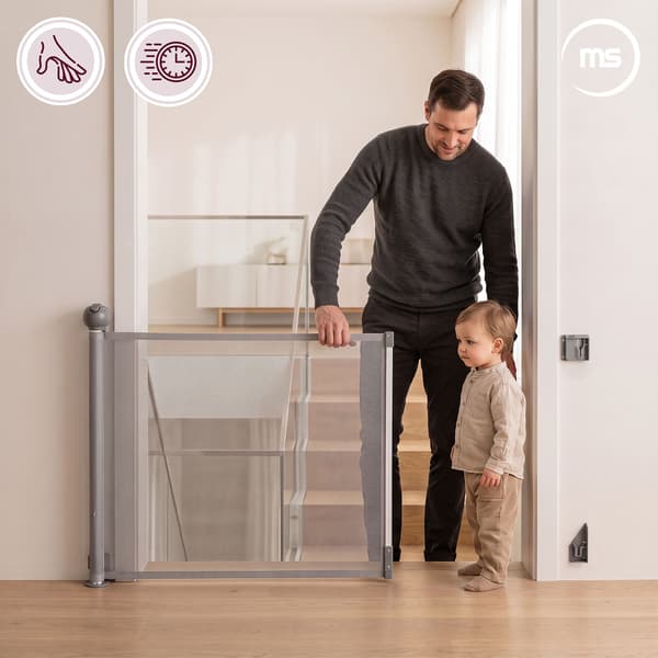 Moby-System STAIRSAFE rullattava turvaportti 140 cm, harmaa