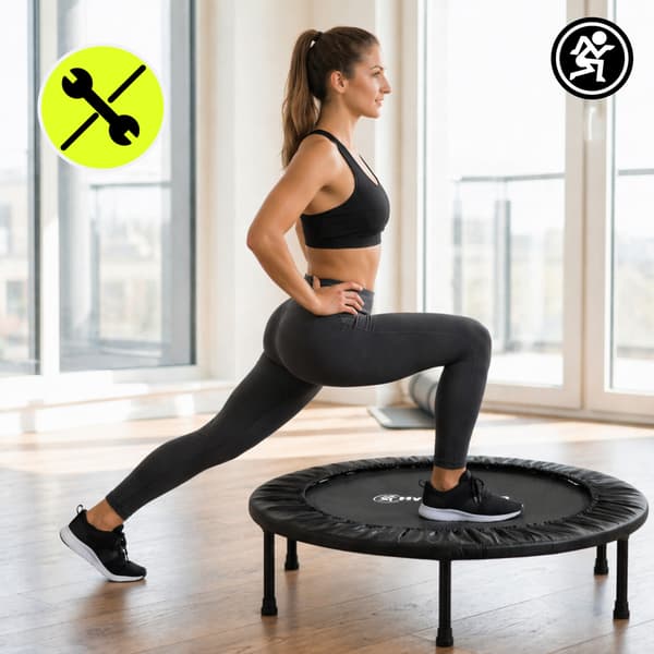 Fitness trampolin 91 cm HyperMotion sort til hjemmetræning