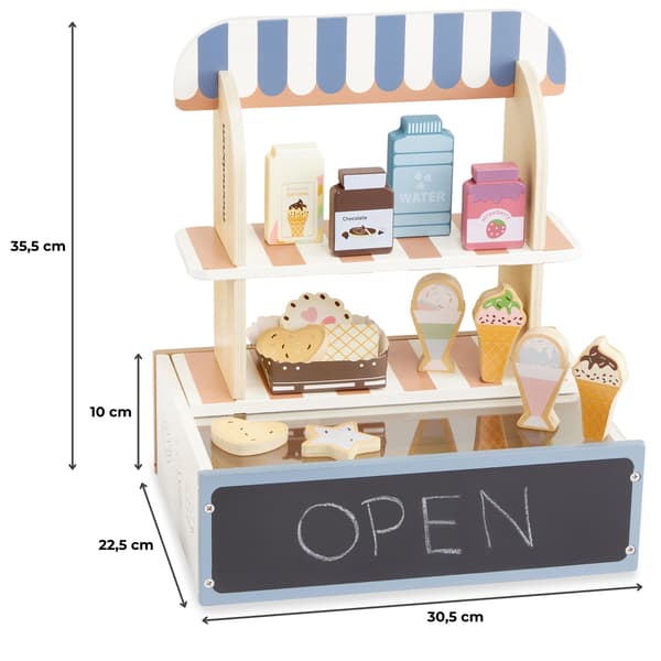 Foldbar Træbutik - Café med Tilbehør
