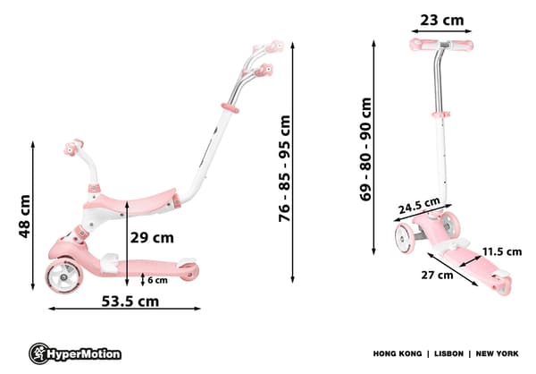 5in1 HyperMotion scooter - pink Pink