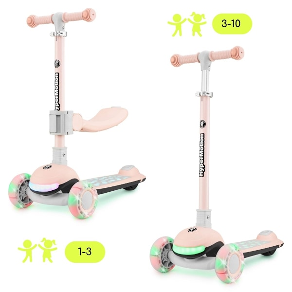 HyperMotion LUMI 3-i-1 balancescooter - oplyst platform og LED-hjul, farve pink Pink