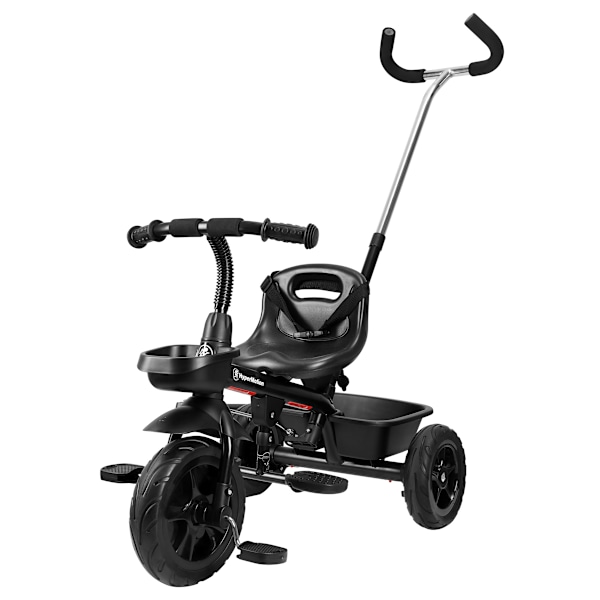 HyperMotion TOBI VECTOR trehjulet cykel - evigt oppustelige hjul + skubbebøjle. Farve: sort. Black
