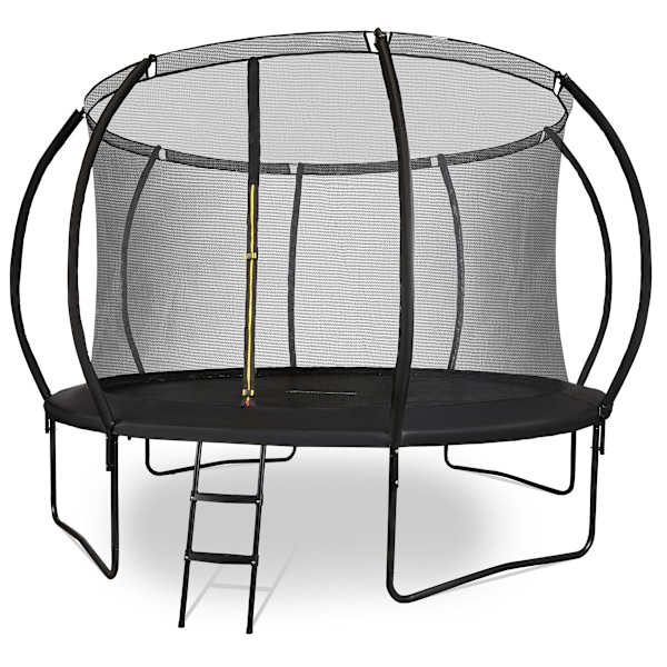 XXL trädgårdstrampolin för barn HyperMotion - 366 cm 12FT - med stege och invändigt nät - för hem och trädgård - max 150 kg 366 cm