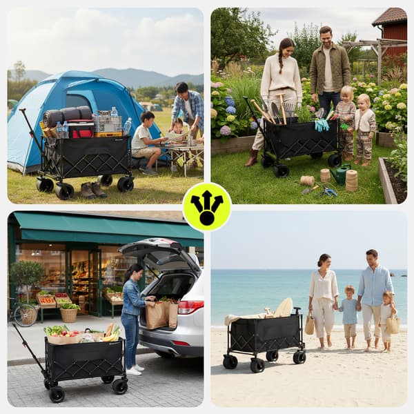 HyperMotion foldbar transportvogn 200L strand camping vogn